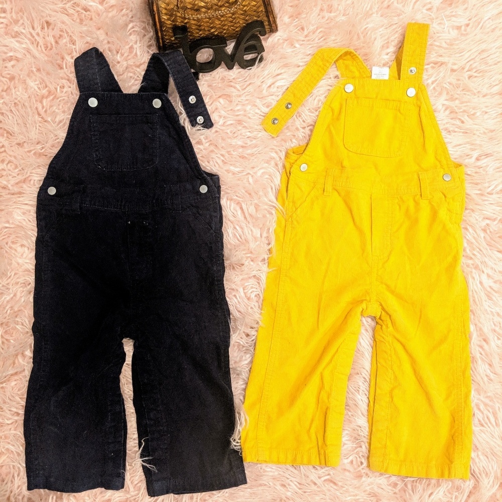 FALL🍁18-24 M Boys/Unisex 2 Lot Corduroy Overalls